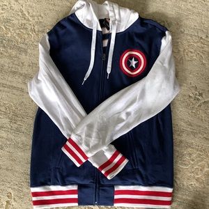 Men’s Marvel Captain America zippered Hoodie size Medium! Excellent condition
